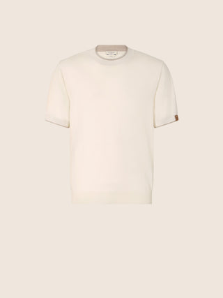 Sweater in White Wool and Silk