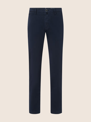 Bobby Slim Chino Pants in Navy Blue Comfort Gabardine