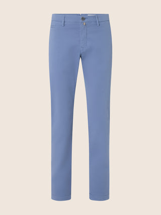 Bobby Slim Chino Pants in Colony Blue Stretch Cotton Gabardine
