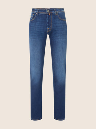 5-Pocket-Jeans Bard Regular Slim aus mittelblau Power Stretch Denim mit Vintage-Waschung