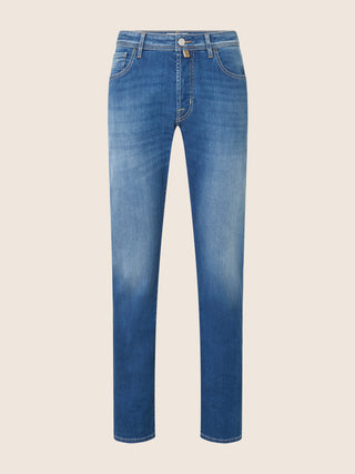 5-Pocket-Jeans Bard Regular Slim aus hellblau Power Stretch Denim mit Vintage-Waschung