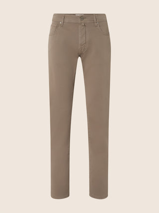Pantalon Bard en comfort gabardine kakibeige, coupe regular-slim, 5 poches