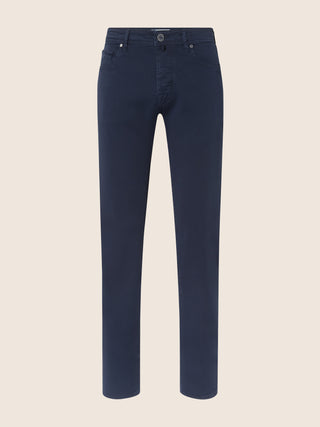 Pantalon Bard en comfort gabardine bleu marine, coupe regular-slim, 5 poches