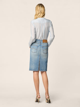 Cotton-Lyocell Denim Skirt