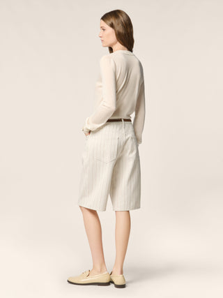 Amber – Cotton-Hemp Herringbone Canvas Bermudas