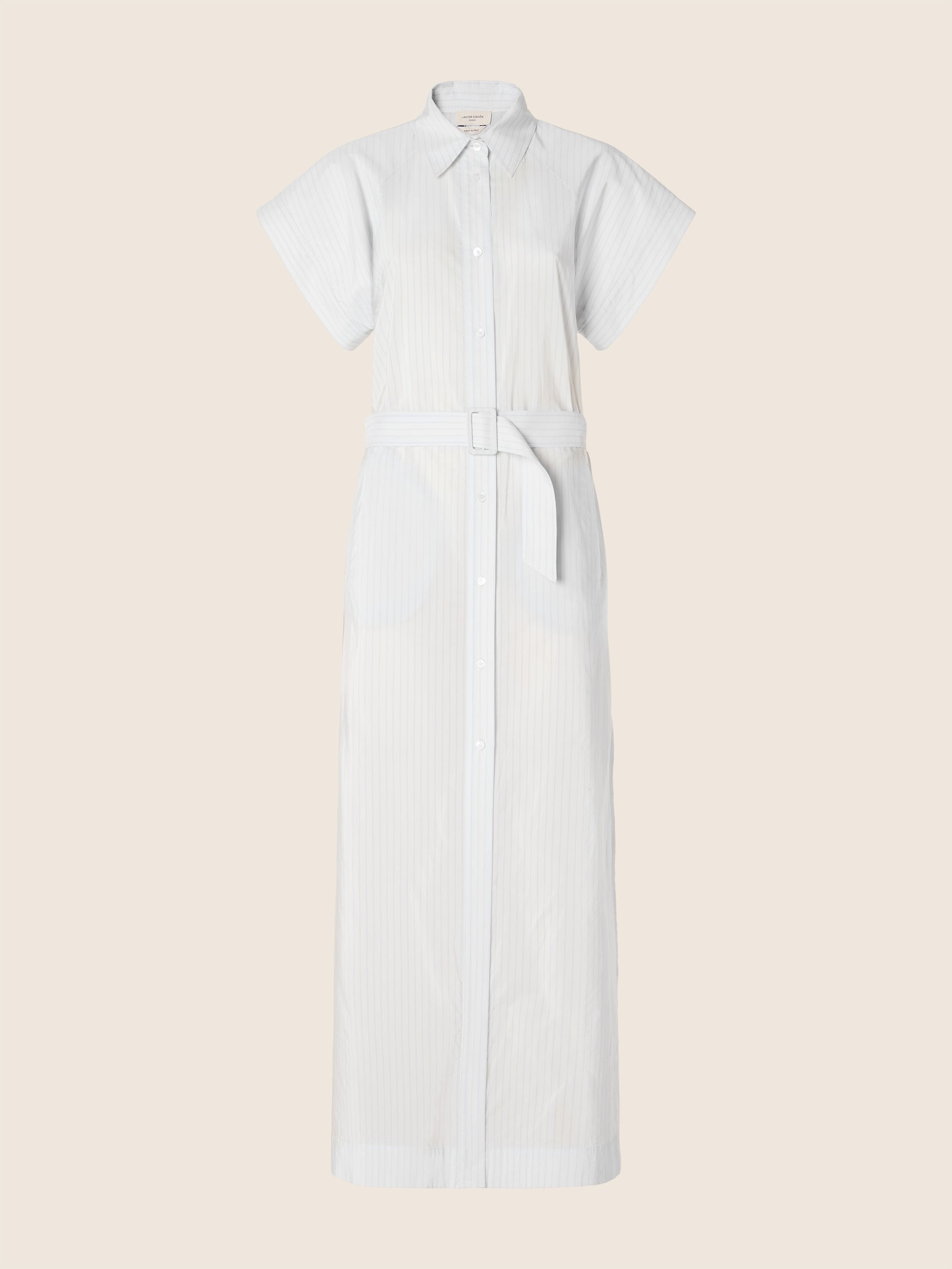 Shirt Dress in Azure and Light Blue Cupro and Cotton Poplin