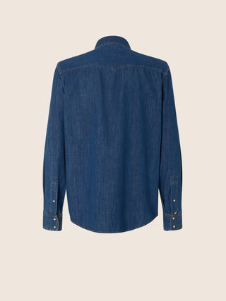 Camicia Western in denim leggero