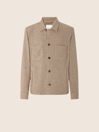 Overshirt in Dove Grey Cashmere Canvas