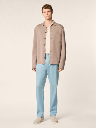 Gray – Pantaloni in gabardina stretch cotone-lino