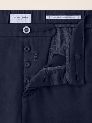 Gray – Pantaloni in gabardina stretch cotone-lino