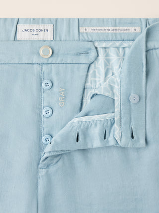 Gray – Pantaloni in gabardina stretch cotone-lino