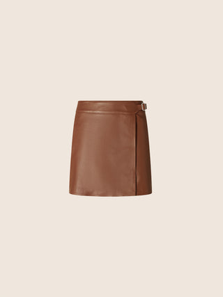 Short Skirt in Rust Brown Deer Leather