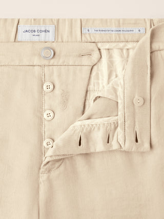 Gray – Pantaloni in gabardina stretch cotone-lino