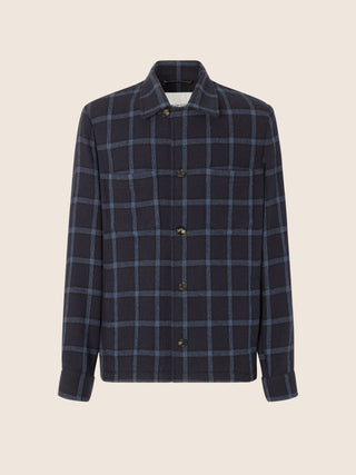 Overshirt in Blue Pure Cashmere Canvas