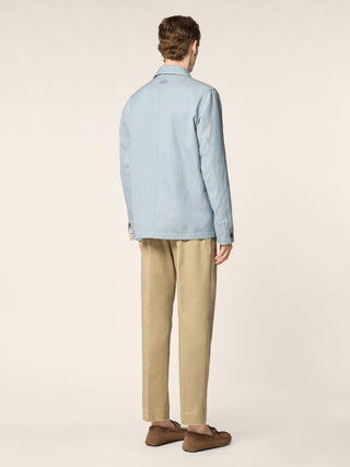 Cotton-Linen Gabardine Overshirt