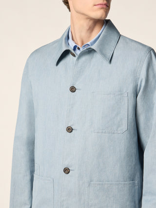 Cotton-Linen Gabardine Overshirt