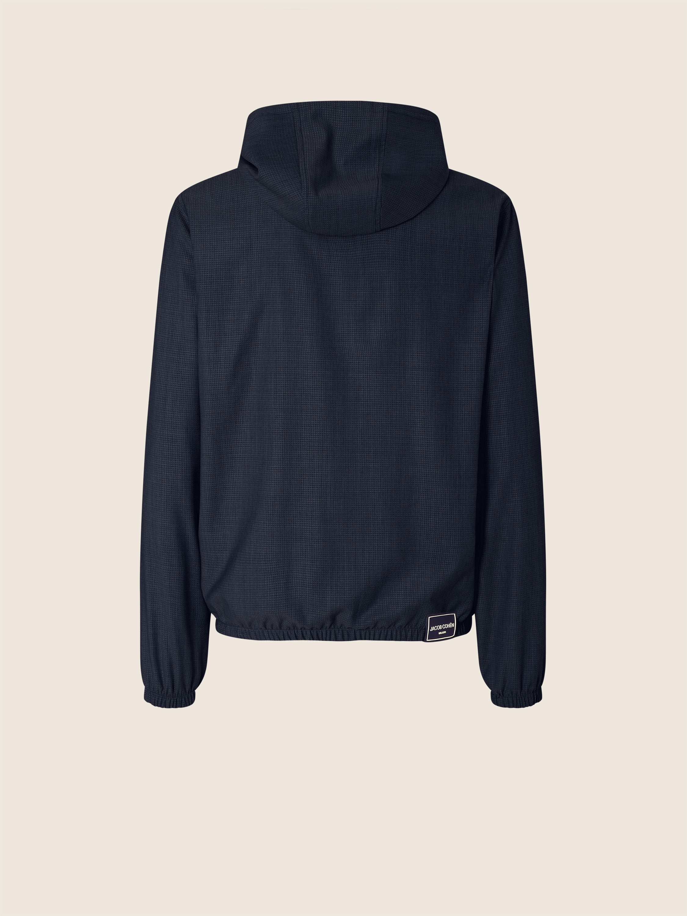 Hooded Jacket in Navy Blue Wool and Nylon Ripstop | Jacob Cohën Hooded Jacket in Navy Blue Wool and Nylon Ripstop | Jacob Cohën