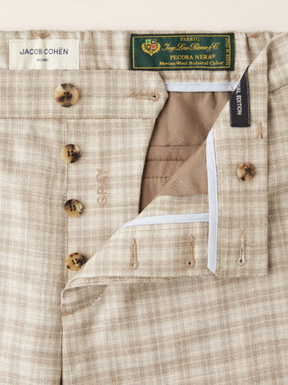 Gray – Pants in Silk and Linen Prince of Wales