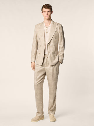 Lucas - Pants in Cashmere and Silk Prince of Wales