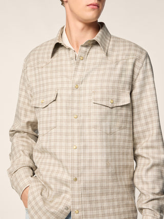 Western Shirt in Prince of Wales Loro Piana