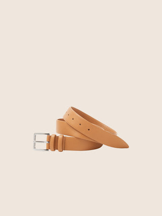 Belt in Caramel Grained Deer-Effect Leather