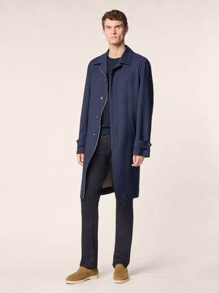 Technical Wool and Silk Coat Loro Piana