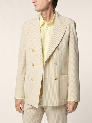 Blazer in Seersucker aus Wolle