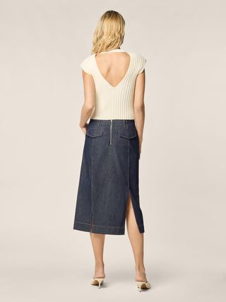 Viscose-Cotton Crêpe Knit Vest