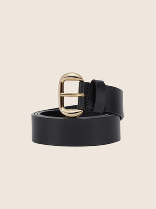 Thin Belt in Black Nappa Leather