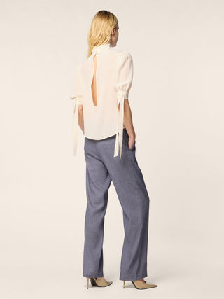 Blusa in chiffon di seta