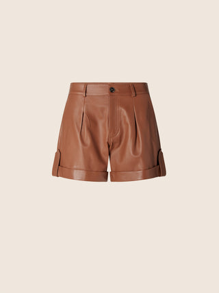 Jenny Short Trousers in Rust Nappa Leather