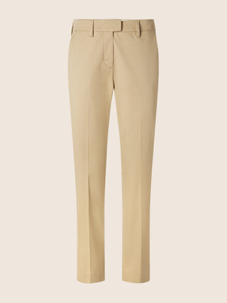 Mary Slim Trousers in Sand Beige Stretch Comfort Gabardine