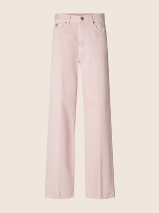Grace Wide 5 Pocket Trousers in Alabaster Cotton Bull