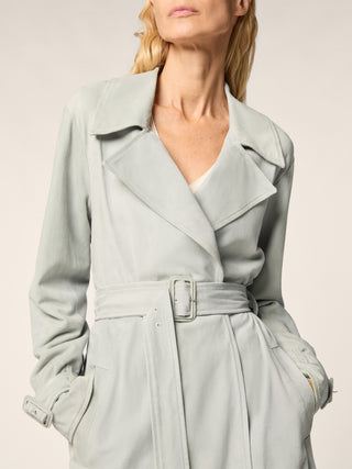 Light Suede Trench Coat