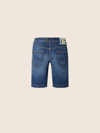 Nicolas – Bermuda in Cotton and Linen Stretch Denim