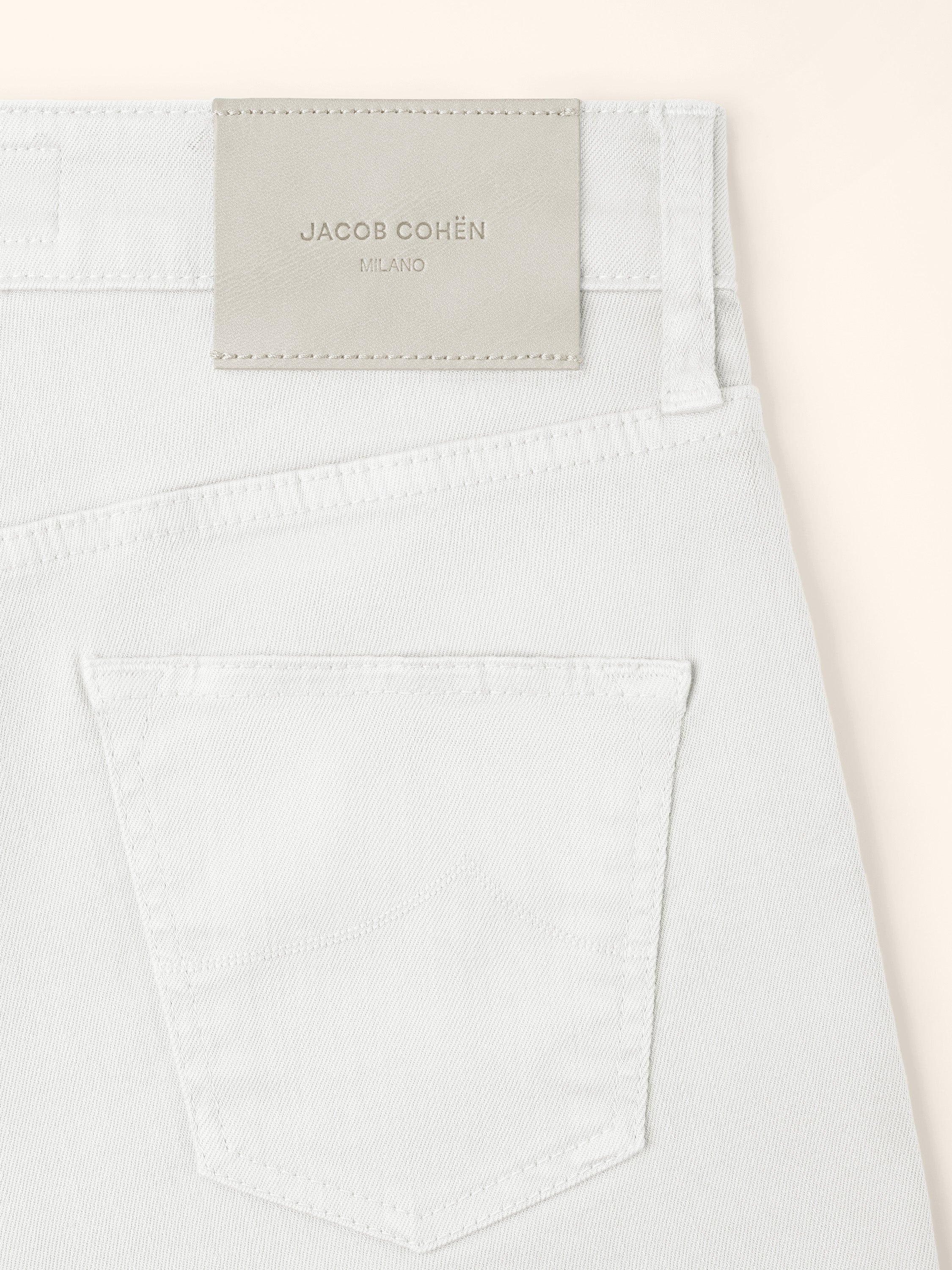 Kimberly Skinny 5 Pocket Trousers in White Power Stretch Bull
