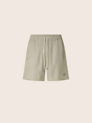 Swimming Trunks in Sage Green Wool and Nylon Ripstop