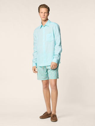 Bade-Bermudashorts aus technischem Seersucker