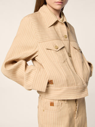 Cotton-Linen Herringbone Canvas Jacket