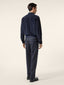 John Regular Chino Pants in Navy Blue Chevron-Patterned Wool | Jacob Cohën | Details 3