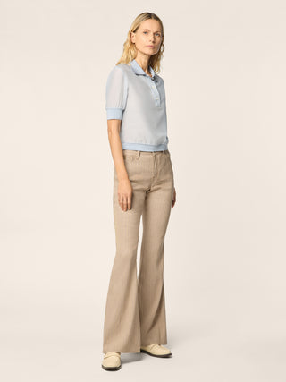 BLUSA CON MANICHE CORTE