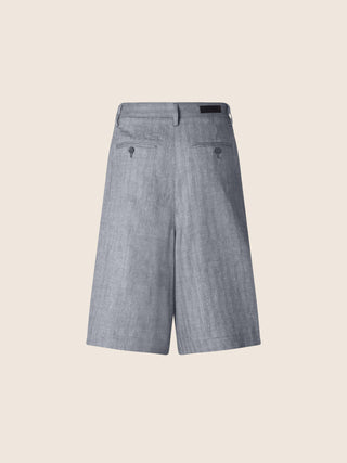 PANT BERMUDA WIDE LEG DOUBLE PENCE REGULAR WAIST C