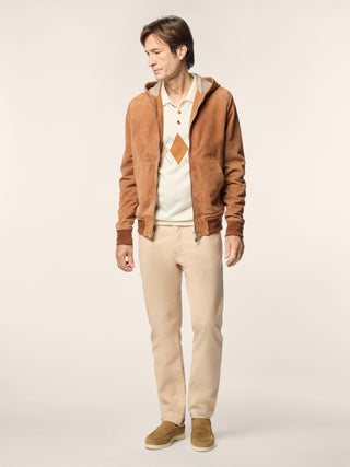 Jacket in Light Terracotta Brown Suede 2