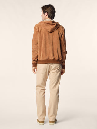Jacket in Light Terracotta Brown Suede 3