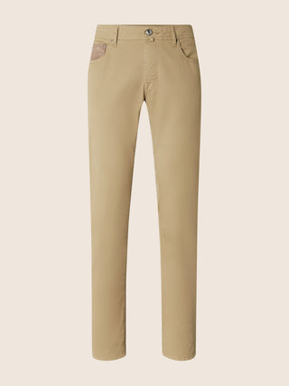 Pantalone 5 tasche Bard regular-slim in gabardina stretch di cotone beige
