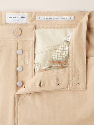 Bard Regular-Slim 5 Pocket Pants in Apricot Pink Stretch Cotton Drill 5