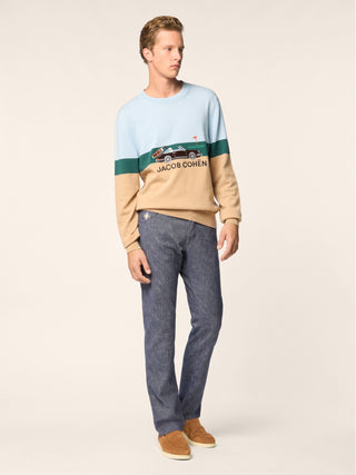 Nick Slim 5 Pocket Pants in Denim Blue Stretch Drill 3