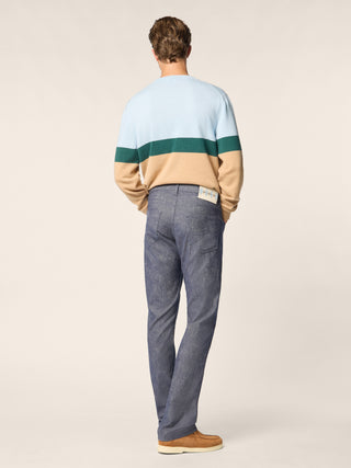 Nick Slim 5 Pocket Pants in Denim Blue Stretch Drill 4
