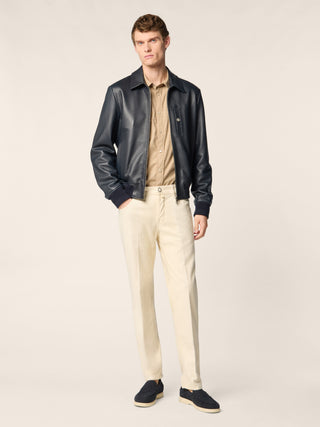 Scott Carrot Slim 5 Pocket Pants in Cream Stretch Cotton Drill 3
