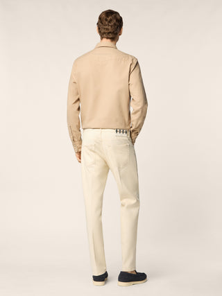Scott Carrot Slim 5 Pocket Pants in Cream Stretch Cotton Drill 4